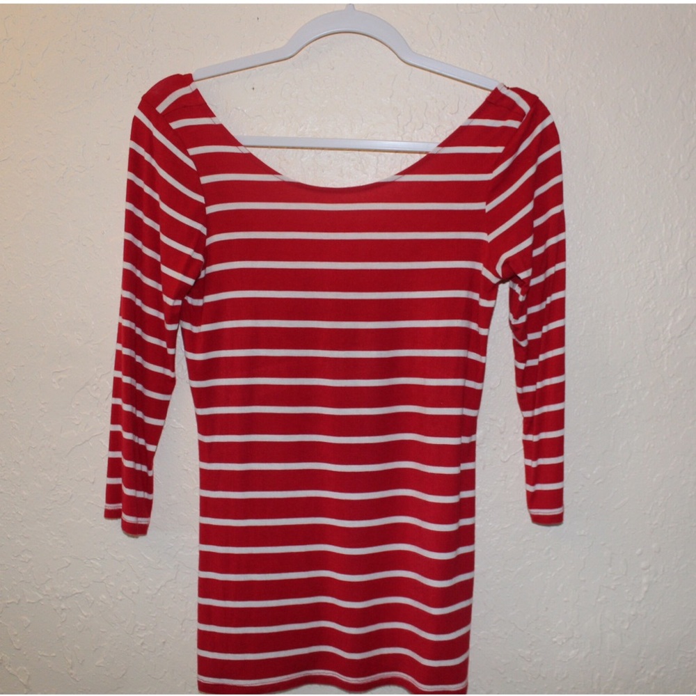 Guess Red and white stripped top